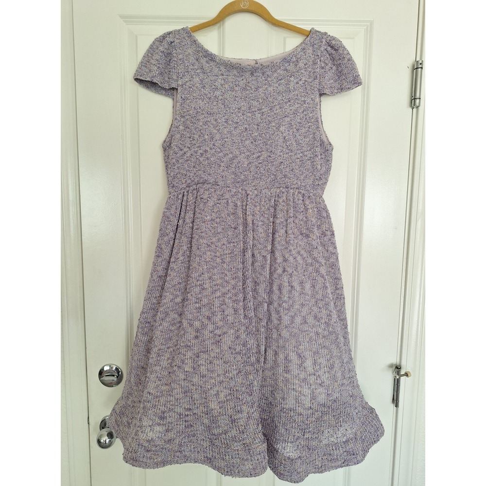 ALICE + OLIVIA Beatrice Knit Short Sleeve A-line Dress Purple Ombre Open Back‎ 8